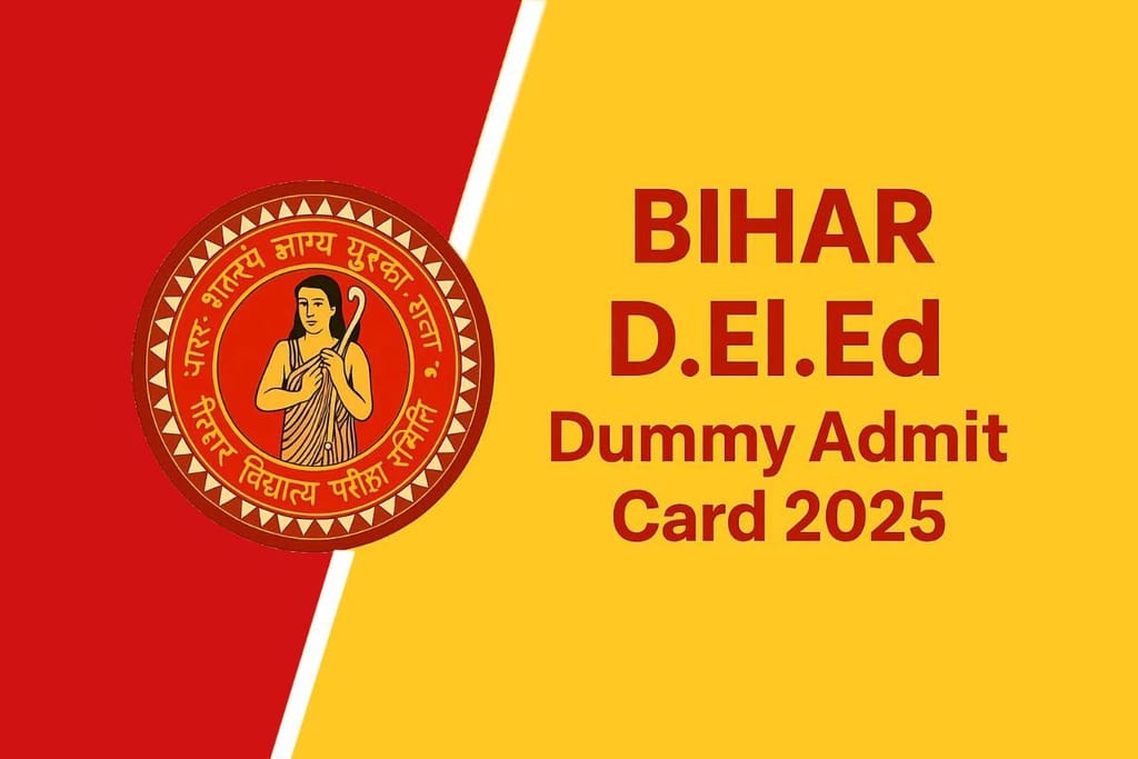 Bihar D.El.Ed Dummy Admit Card 2025 | Download Now @ deledbihar.com
